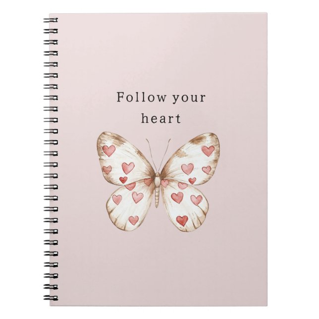 Pink Hearts Butterfly Notizblock (Vorderseite)