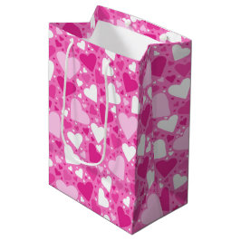 Pink Hearts Design for Breast Cancer Awareness Mittlere Geschenktüte
