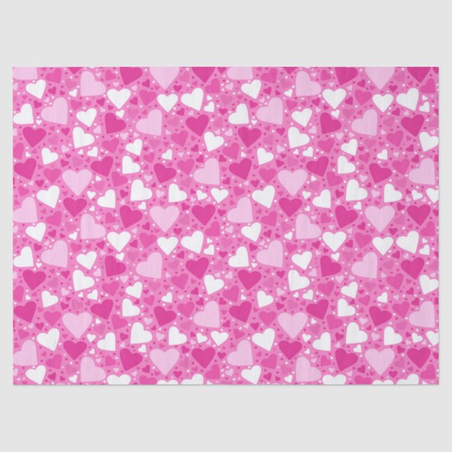 Pink Hearts Design for Breast Cancer Awareness Seidenpapier (Vorderseite)