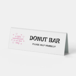 Pink Hearts Donut Bar Dusche  Tischaufsteller