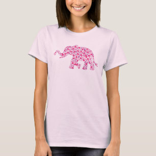 Pink Hearts Elephant T-Shirt