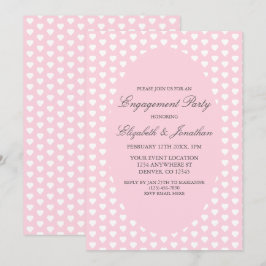 Pink Hearts Engagement Party Einladung