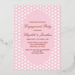 Pink Hearts Engagement Party Folieneinladung