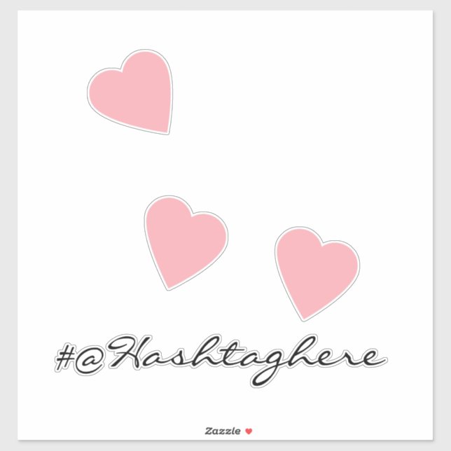 Pink Hearts Floating Name Script Car Decal Aufkleber (Blatt)