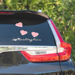Pink Hearts Floating Name Script Car Decal Aufkleber