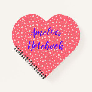 Pink Hearts - Heart Shaped Notebook Notizbuch