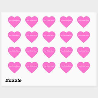 Pink Hearts - individuell angepasste Namenskleber Herz-Aufkleber