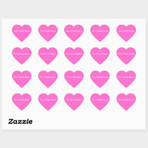 Pink Hearts - individuelle Namensaufkleber Herz-Aufkleber