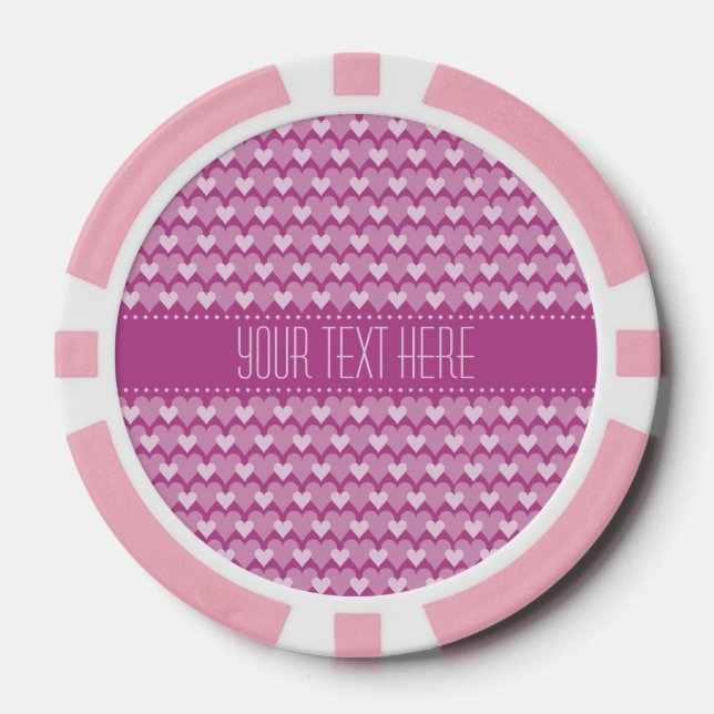 Pink Hearts kundenspezifische Poker Chips (Vorderseite)