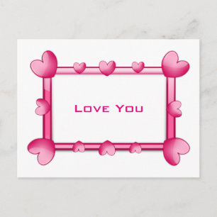 Pink Hearts Liebe Sie Postkarte