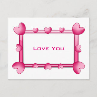 Pink Hearts Liebe Sie Postkarte
