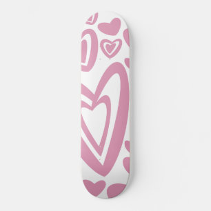 Pink Hearts Muster #1 #Liebe #decor #art Skateboard