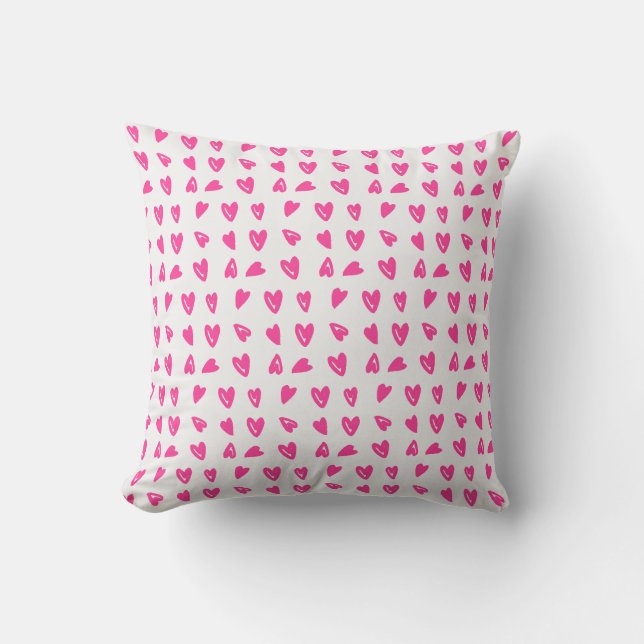 Pink Hearts Muster Kissen Kissen (Vorderseite)