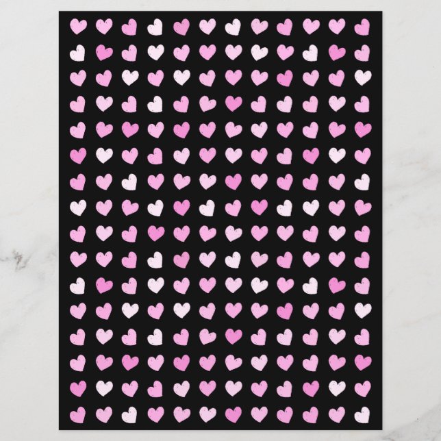 Pink Hearts Muster Scrapbook Paper (Vorderseite)