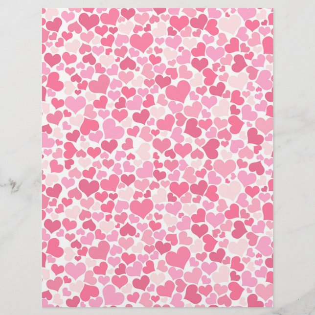 Pink Hearts Muster Scrapbook Paper (Vorderseite)