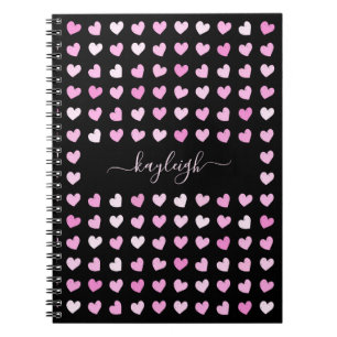 Pink Hearts Muster Spiral Foto Notebook Notizblock