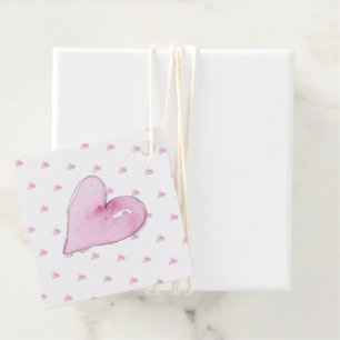 Pink Hearts Muster Wasserfarben Sweet Liebe Baby Geschenkanhänger