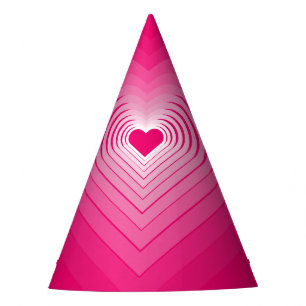 Pink Hearts Party Hat Partyhütchen