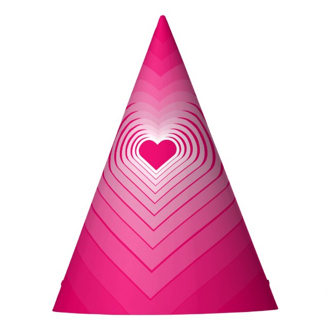 Pink Hearts Party Hat Partyhütchen (Vorderseite)