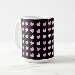 Pink Hearts Pattern Kaffee Tasse