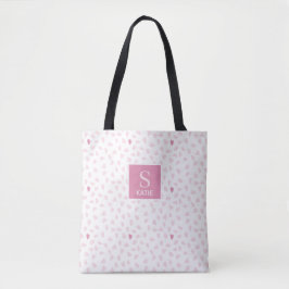 Pink Hearts Pattern Monogram Tasche
