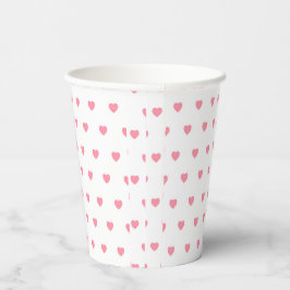 Pink Hearts Pattern Paper Cup Pappbecher