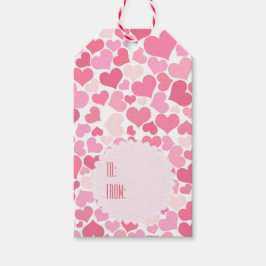 Pink Hearts Pattern - Personalisierte Geschenktast Geschenkanhänger