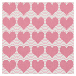 Pink Hearts Pattern Stoff