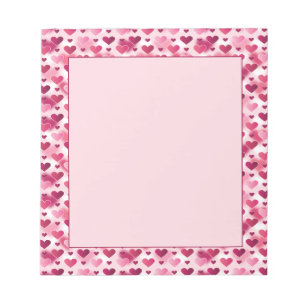 Pink Hearts Pattern - Valentinstag Thema Notizblock
