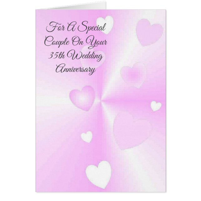Pink Hearts Personalisiert 35. Hochzeitstag (Vorne)