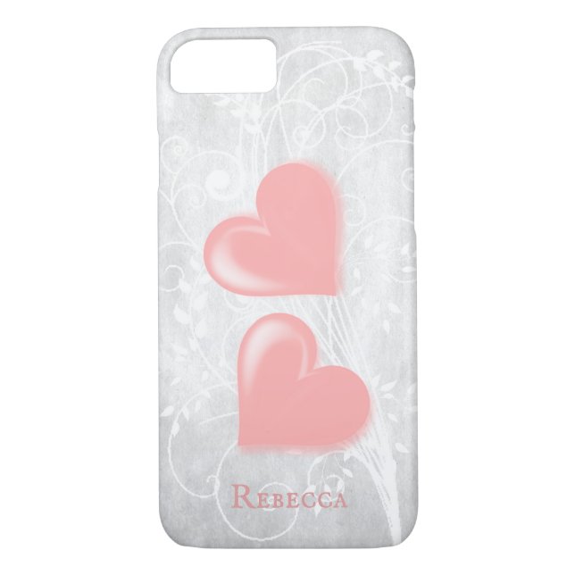 Pink Hearts Personalisiert Case-Mate iPhone Case (Rückseite)