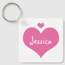 Pink Hearts - Personalisierter Mädchenname Schlüss