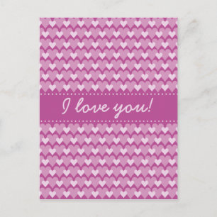 Pink Hearts Postkarte, anpassen Postkarte