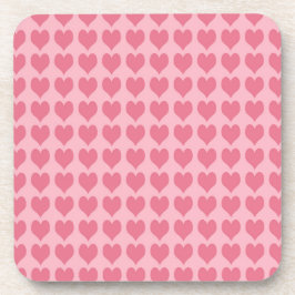 Pink Hearts Seamless Pattern Getränkeuntersetzer