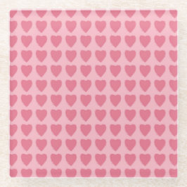 Pink Hearts Seamless Pattern Glasuntersetzer