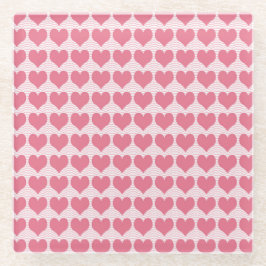 Pink Hearts Seamless Pattern Glasuntersetzer