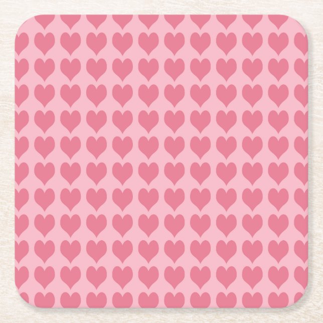 Pink Hearts Seamless Pattern Rechteckiger Pappuntersetzer (Vorderseite)