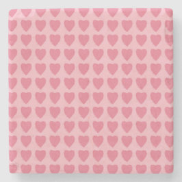 Pink Hearts Seamless Pattern Steinuntersetzer