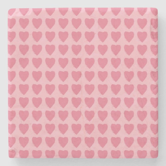 Pink Hearts Seamless Pattern Steinuntersetzer (Vorderseite)