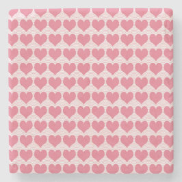 Pink Hearts Seamless Pattern Steinuntersetzer