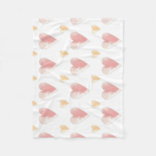 Pink Hearts Soft Fleece Baby Blanket