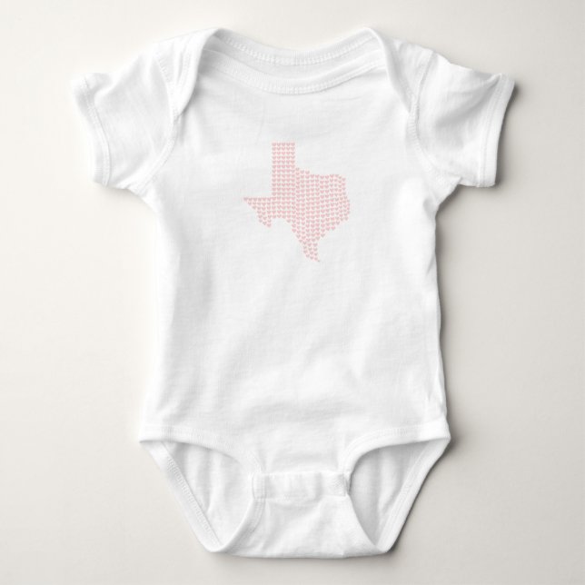 Pink Hearts Texas Baby Strampler (Vorderseite)