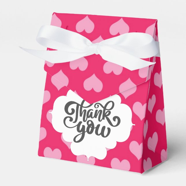 Pink Hearts Vielen Dank für Ihr Interesse Box Geschenkschachtel (Vorderseite)
