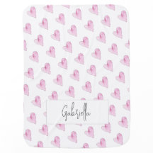 Pink Hearts Watercolor Muster Liebe Neuer Babyname