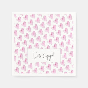 Pink Hearts Watercolor Pattern Liebe Wir sind Verl Serviette