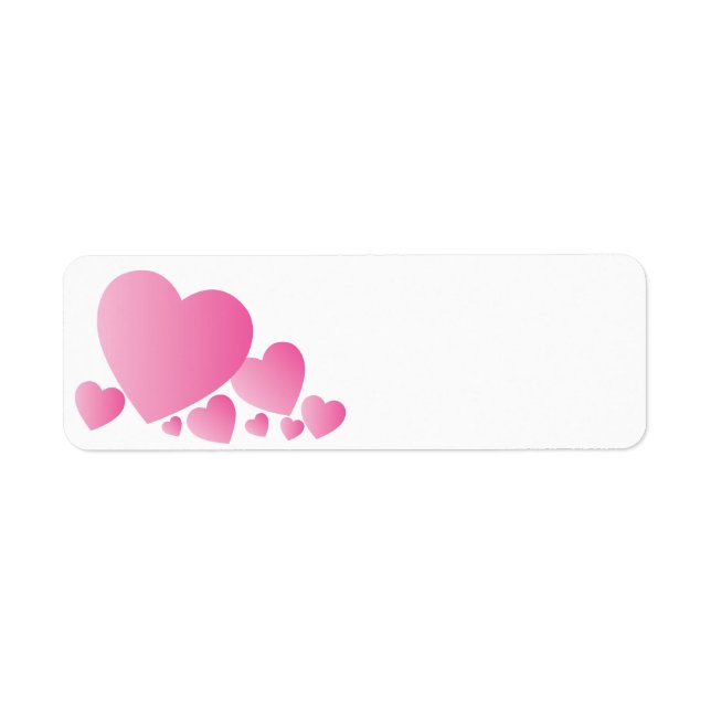 Pink Hearts Wedding Blank Address Labels (Vorne)