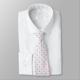 Pink Hearts White Diamonds Raute Pattern Krawatte