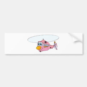 Pink Helicopter-Cartoon Autoaufkleber
