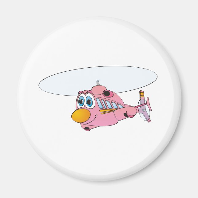 Pink Helicopter-Cartoon Magnet (Vorne)