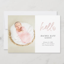 Pink Hello Script Foto Rose Gold Polka Dot Girly